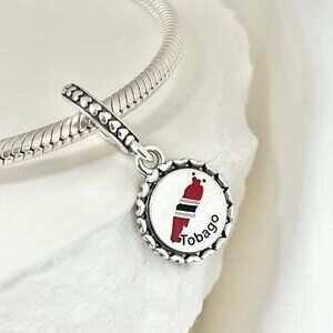 Pandora Trinidad Tobago Flag Exclusive Dangle S925 Silver Charm